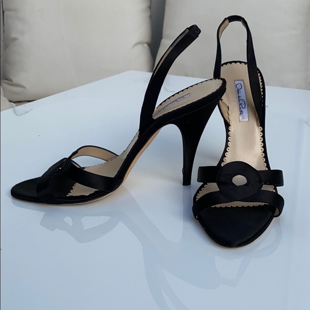 Oscar de la Renta satin high heel sandals